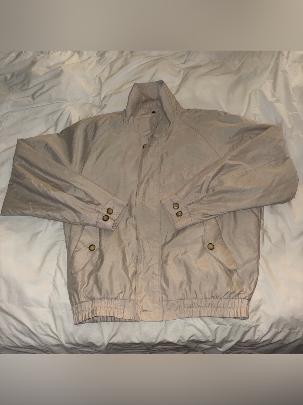 Vintage Bogari Weather Wear Men’s Cream Lightweight Bomber Jacket size M